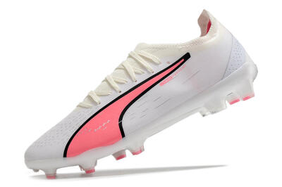 Puma Ultra Ultimate FG Low-Tops Football Boots - White/Pink/Black