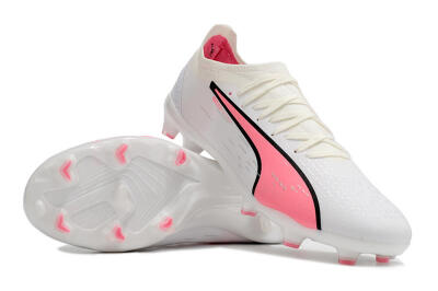 Puma Ultra Ultimate FG Low-Tops Football Boots - White/Pink/Black