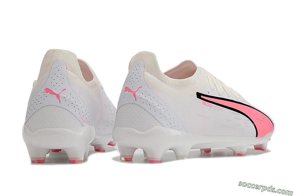 Puma Ultra Ultimate FG Low-Tops Football Boots - White/Pink/Black 6