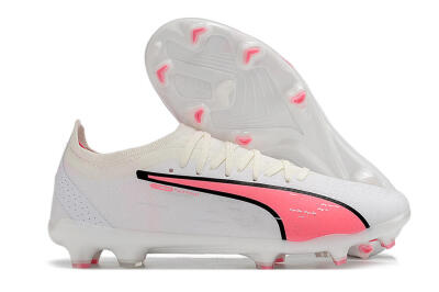 Puma Ultra Ultimate FG Low-Tops Football Boots - White/Pink/Black