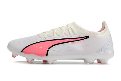 Puma Ultra Ultimate FG Low-Tops Football Boots - White/Pink/Black
