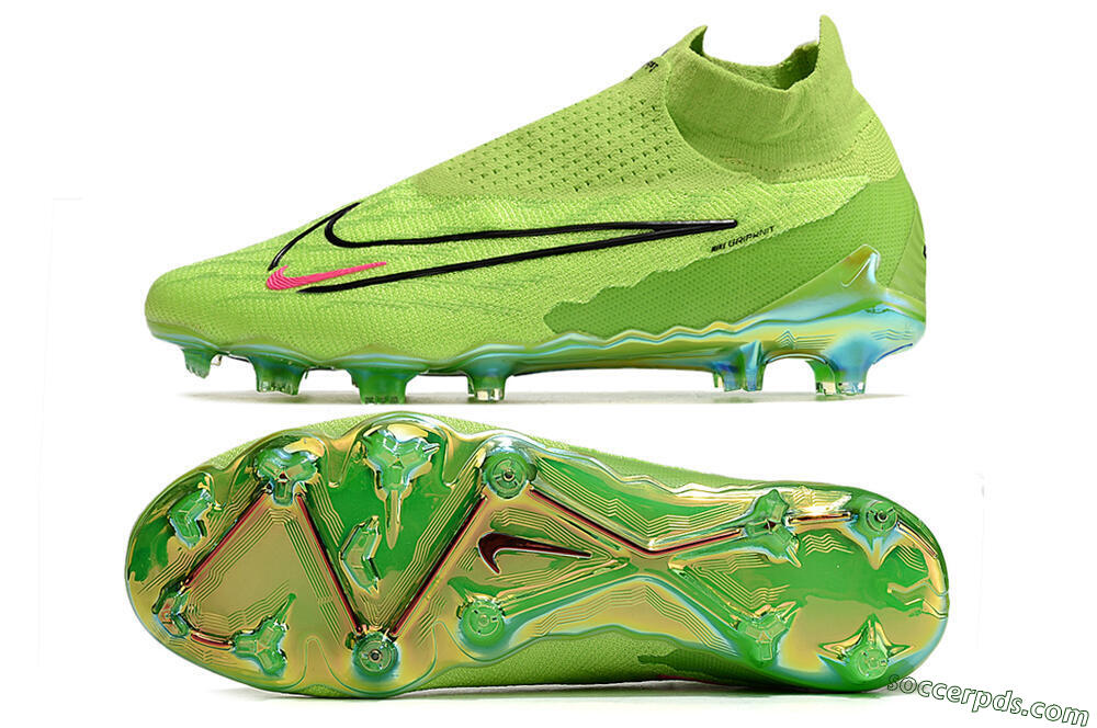 Nike Phantom GX Elite DF Link FG High-Tops Football Boots - Green/Black/Red 0