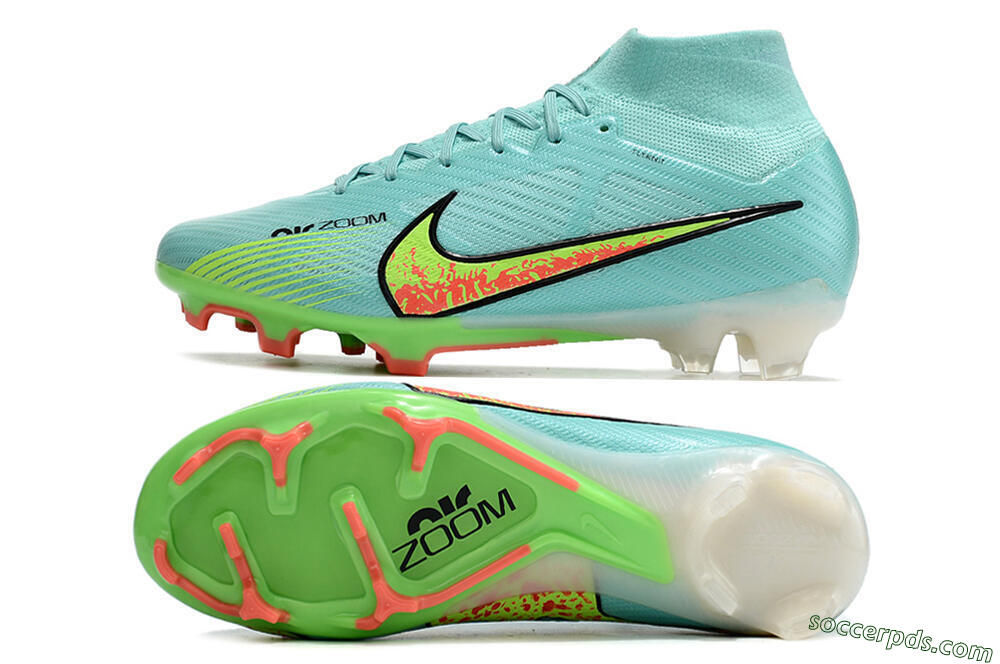 Nike Air Zoom Mercurial Superfly 9 Elite FG High-Tops Football Boots - Blue/Green/Black 0