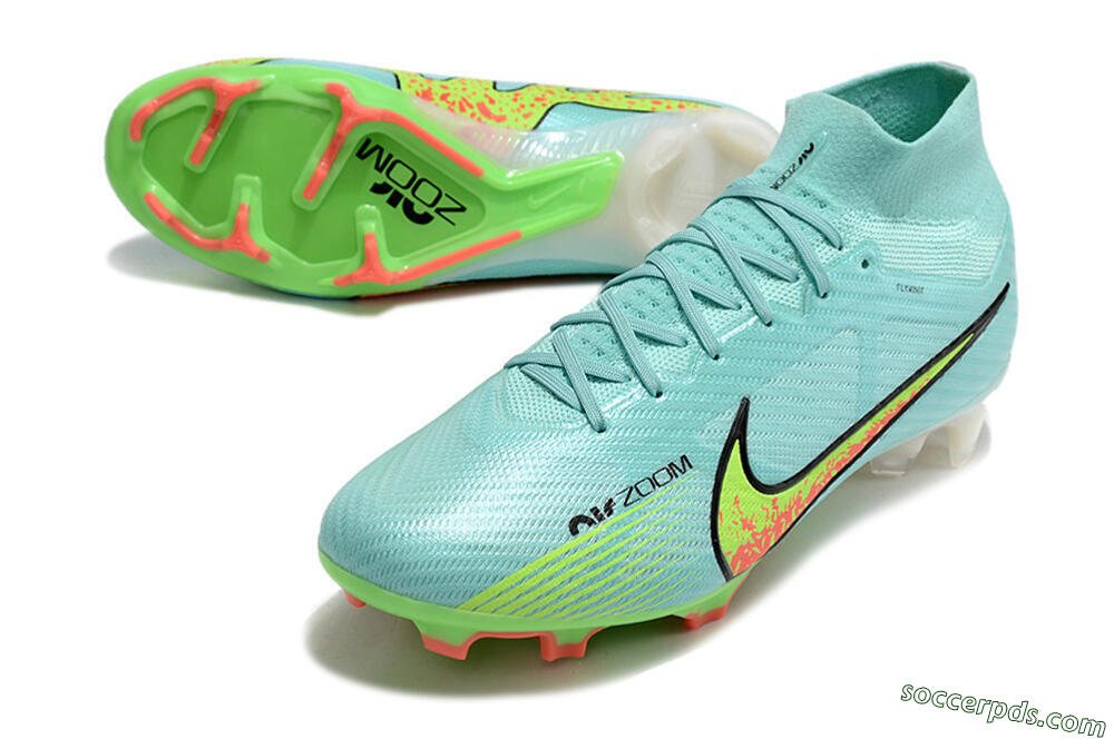 Nike Air Zoom Mercurial Superfly 9 Elite FG High-Tops Football Boots - Blue/Green/Black 3