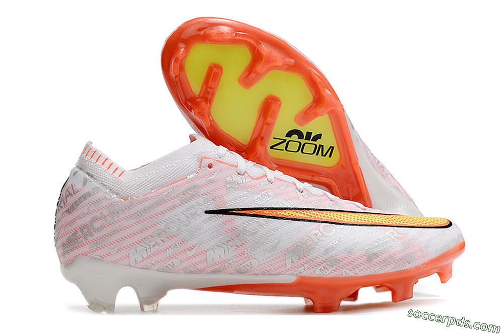 Nike Air Zoom Mercurial Vapor 15 Elite FG Low-Tops Football Boots - White/Orange/Sliver 1