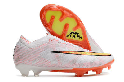 Nike Air Zoom Mercurial Vapor 15 Elite FG Low-Tops Football Boots - White/Orange/Sliver