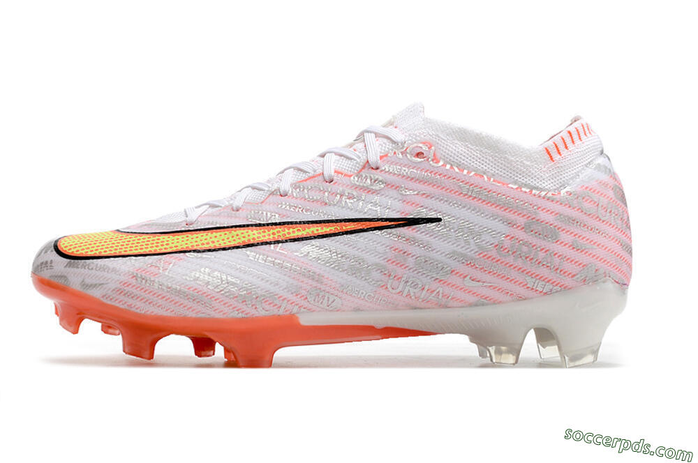Nike Air Zoom Mercurial Vapor 15 Elite FG Low-Tops Football Boots - White/Orange/Sliver 2