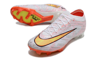 Nike Air Zoom Mercurial Vapor 15 Elite FG Low-Tops Football Boots - White/Orange/Sliver
