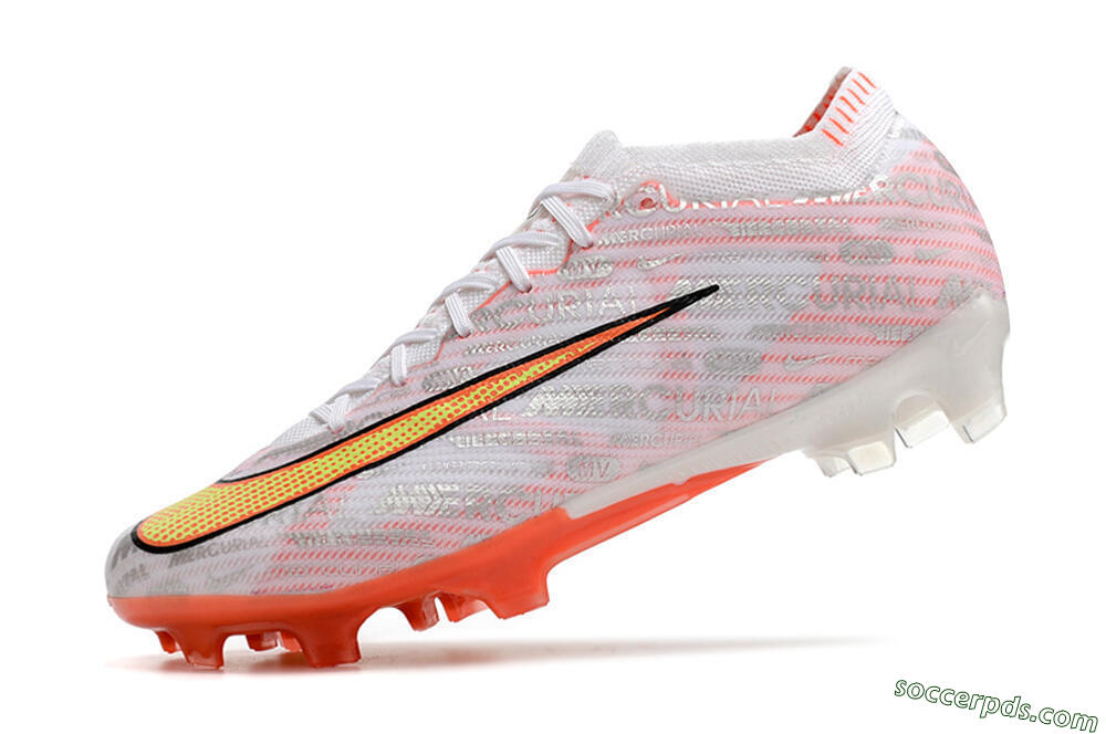 Nike Air Zoom Mercurial Vapor 15 Elite FG Low-Tops Football Boots - White/Orange/Sliver 5