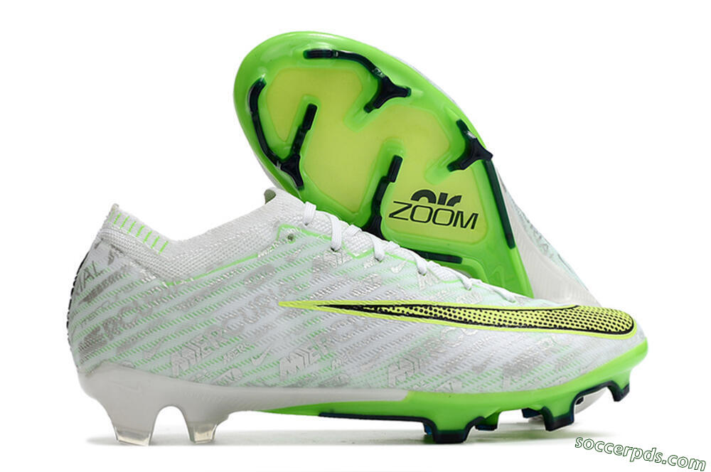Nike Air Zoom Mercurial Vapor 15 Elite FG Low-Tops Football Boots - White/Green 1