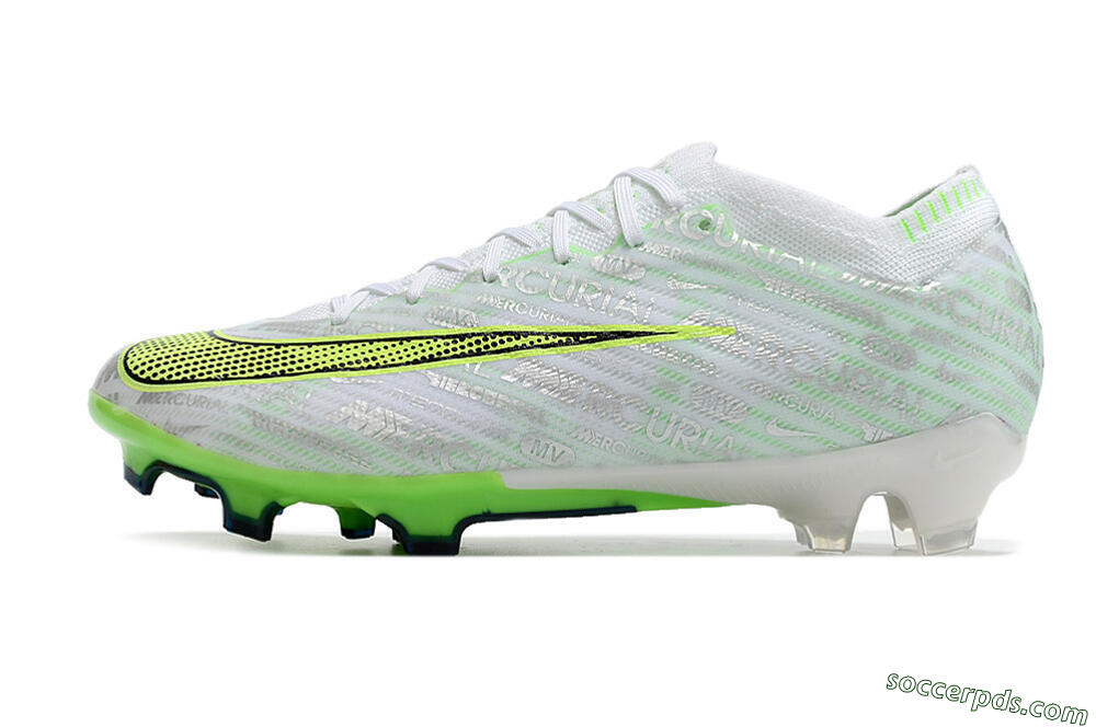 Nike Air Zoom Mercurial Vapor 15 Elite FG Low-Tops Football Boots - White/Green 2