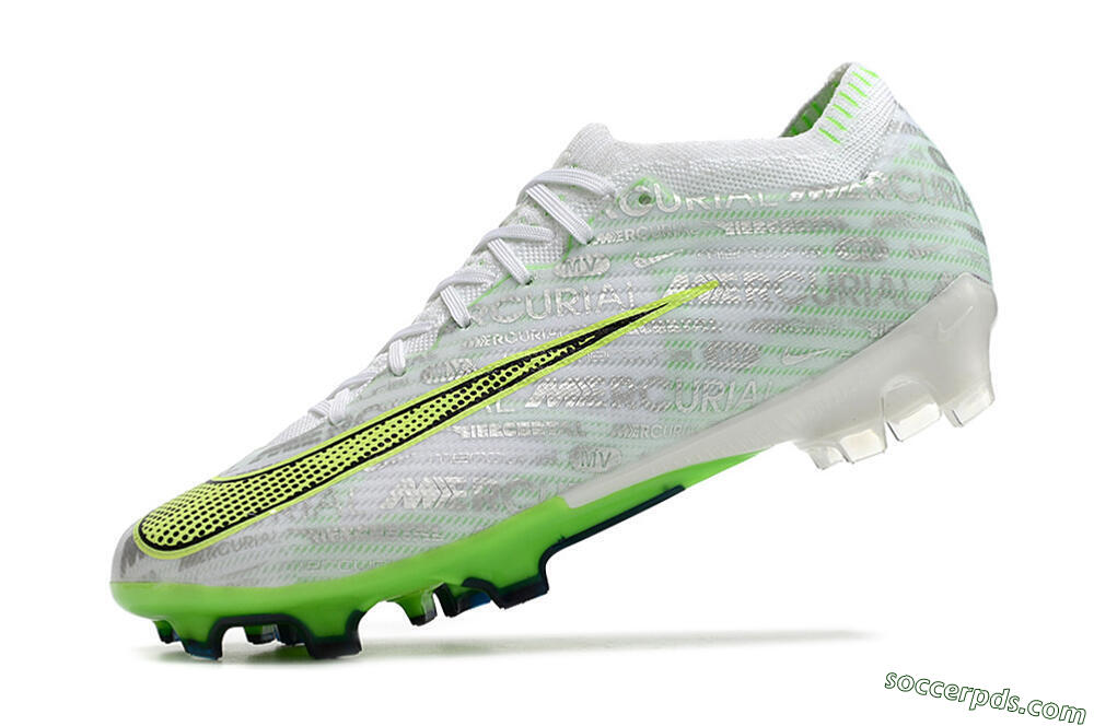Nike Air Zoom Mercurial Vapor 15 Elite FG Low-Tops Football Boots - White/Green 5