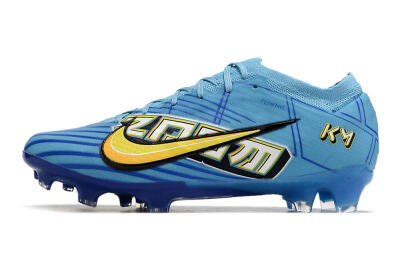 Kylian Mbappe x Nike Air Zoom Mercurial Vapor 15 Elite FG Low-Tops Football Boots - Blue/Yellow/Black