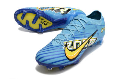 Kylian Mbappe x Nike Air Zoom Mercurial Vapor 15 Elite FG Low-Tops Football Boots - Blue/Yellow/Black