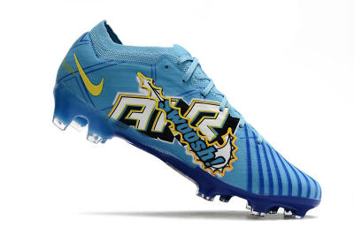 Kylian Mbappe x Nike Air Zoom Mercurial Vapor 15 Elite FG Low-Tops Football Boots - Blue/Yellow/Black