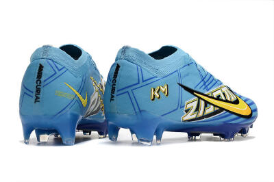 Kylian Mbappe x Nike Air Zoom Mercurial Vapor 15 Elite FG Low-Tops Football Boots - Blue/Yellow/Black