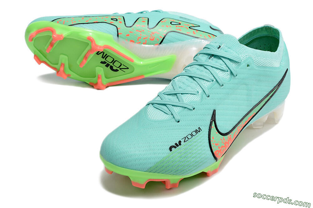 Nike Air Zoom Mercurial Vapor 15 Elite FG Low-Tops Football Boots - Blue/Green/Black 3