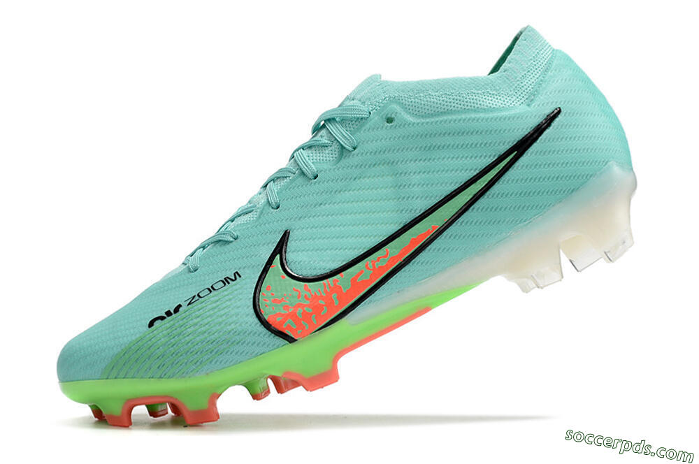 Nike Air Zoom Mercurial Vapor 15 Elite FG Low-Tops Football Boots - Blue/Green/Black 5