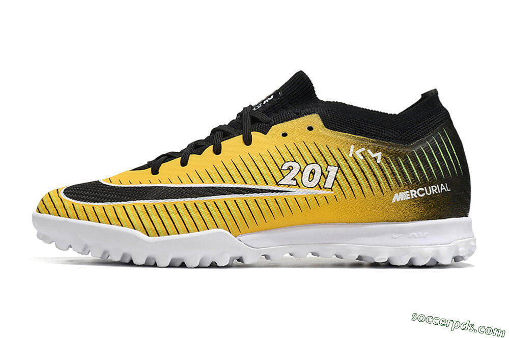 Nike Air Zoom Mercurial Vapor 15 Elite TF Low-Tops Football Shoes - Yellow/Black/White 2