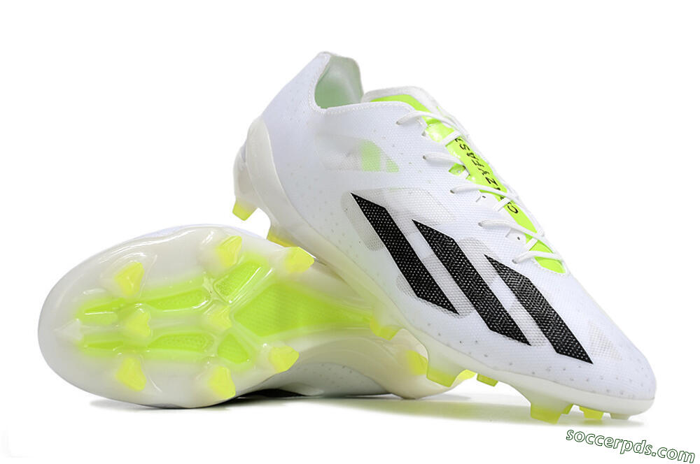 Adidas X Crazyfast.1 FG Low-Tops Football Boots - White/Black/Green 3
