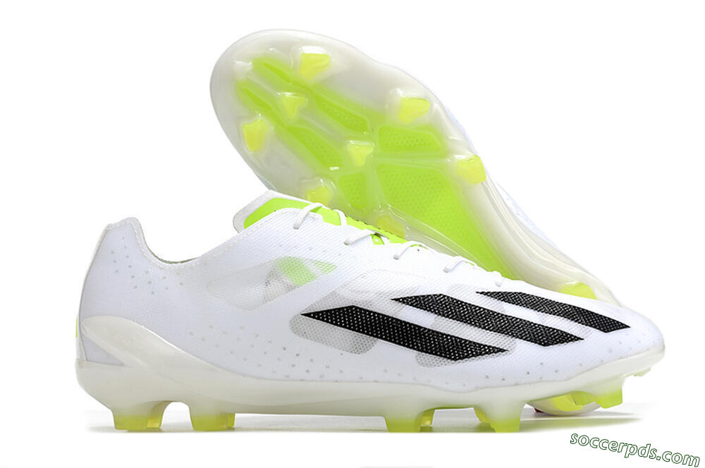 Adidas X Crazyfast.1 FG Low-Tops Football Boots - White/Black/Green 1