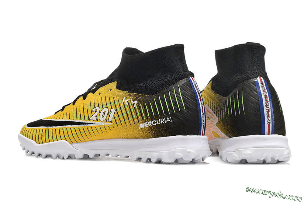 Nike Air Zoom Mercurial Superfly 9 Elite TF High-Tops Football Shoes - Yellow/Black/White 4
