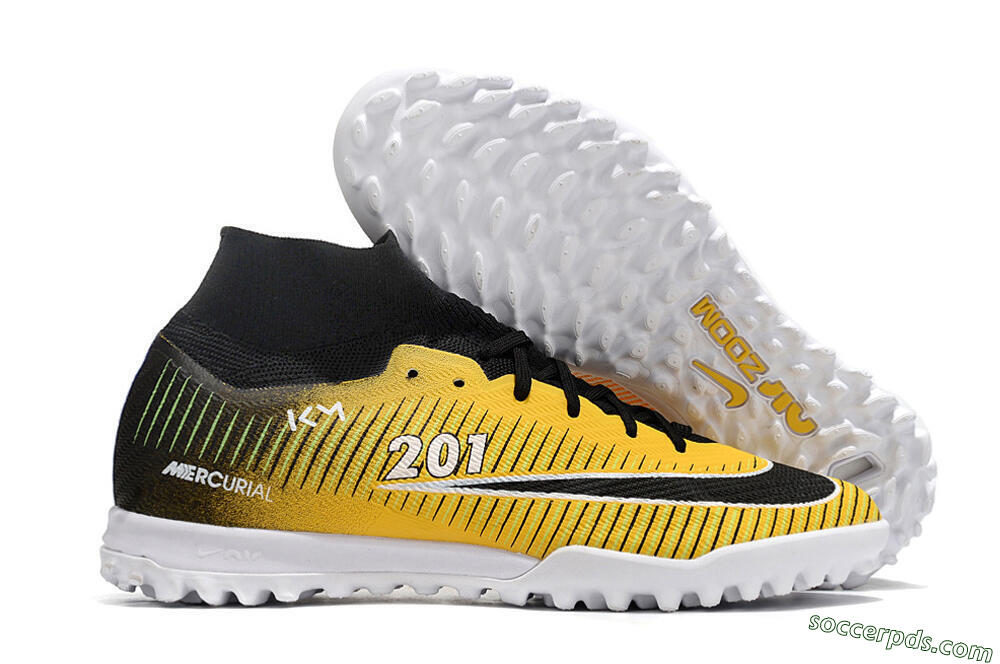 Nike Air Zoom Mercurial Superfly 9 Elite TF High-Tops Football Shoes - Yellow/Black/White 1