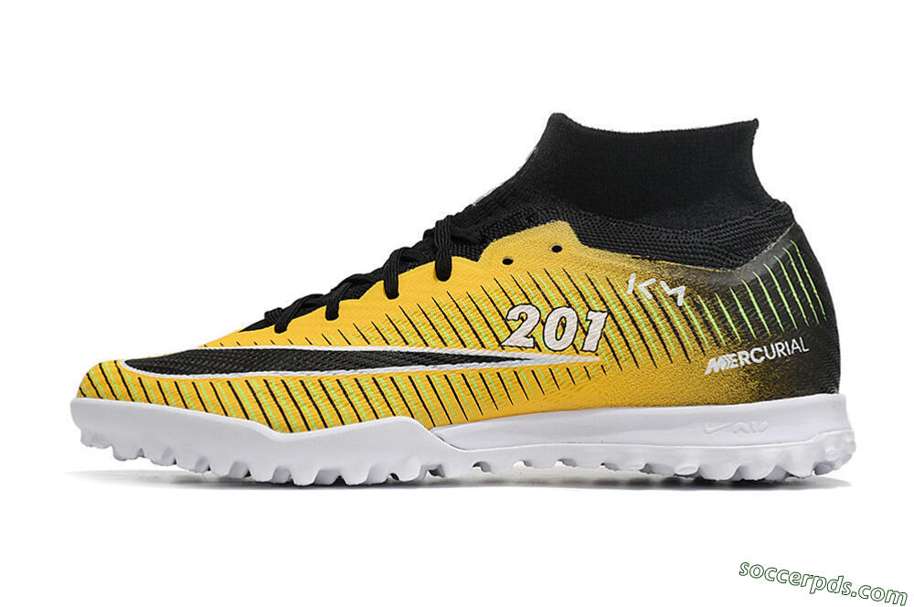 Nike Air Zoom Mercurial Superfly 9 Elite TF High-Tops Football Shoes - Yellow/Black/White 2