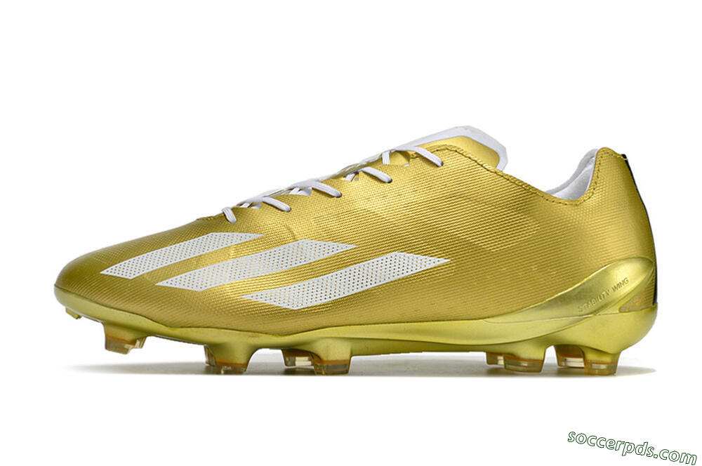 Adidas X Crazyfast.1 FG Low-Tops Football Boots - Gold/White 2