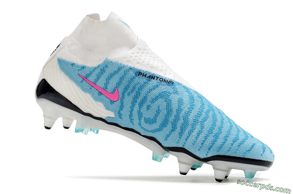Nike Phantom GX Elite DF SG Low-Tops Football Boots - White/Blue/Pink 4