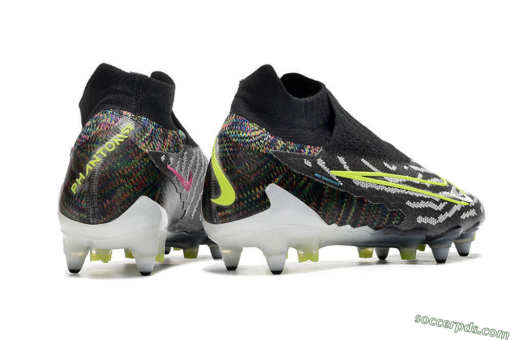 Nike Phantom GX Elite DF SG Low-Tops Football Boots - Black/Grey/Yellow 6
