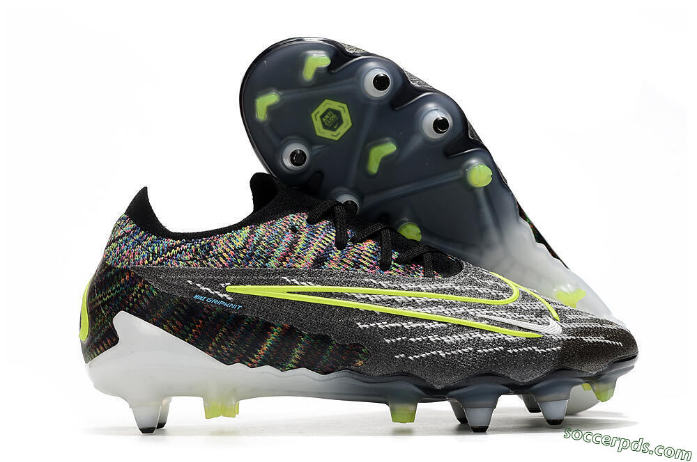 Nike Phantom GX Elite SG Low-Tops Football Boots - Black/Grey/Yellow 1