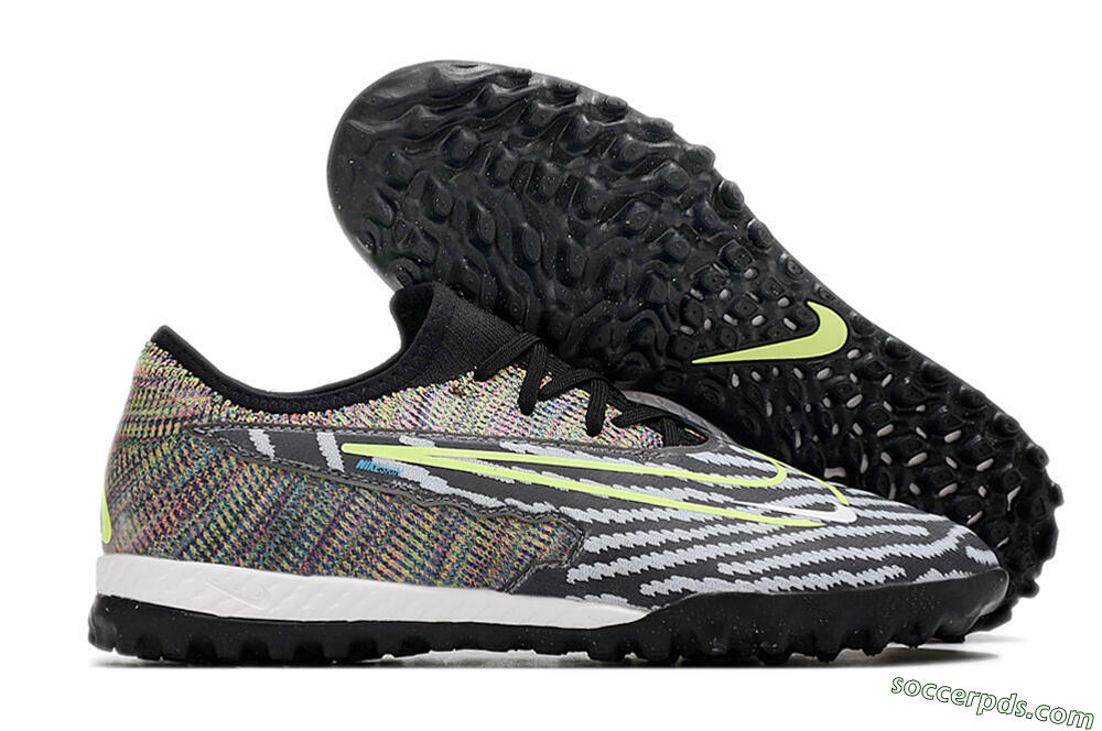 Nike React Phantom GX Pro TF Low-Tops Football Shoes - Black/Grey/Yellow 1