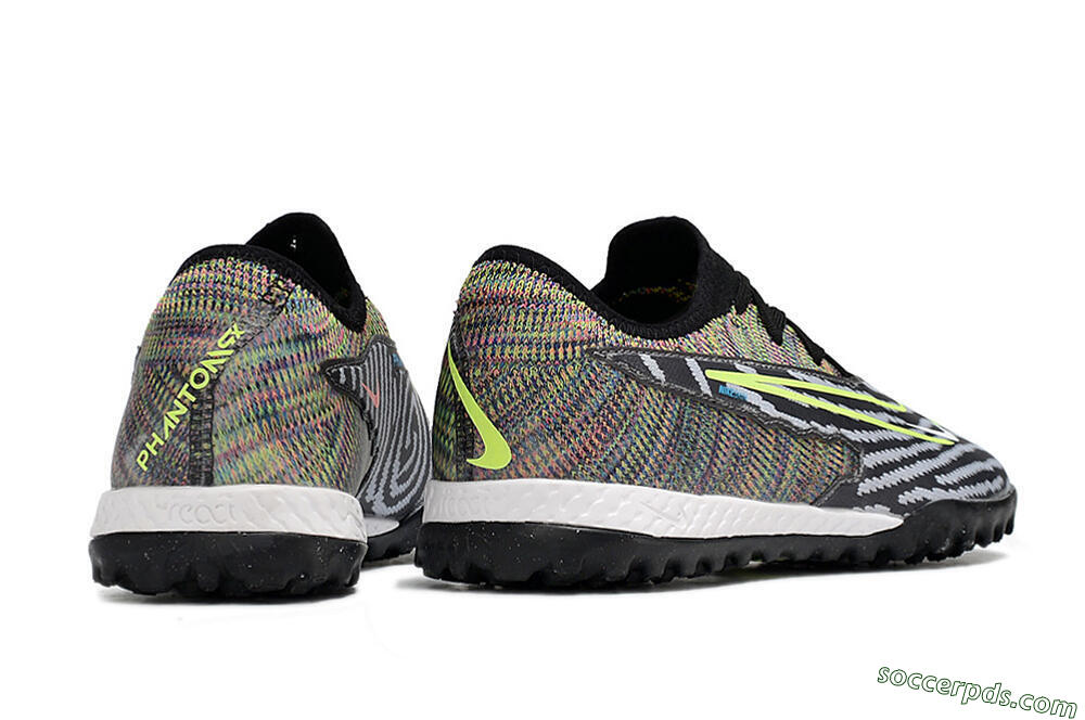 Nike React Phantom GX Pro TF Low-Tops Football Shoes - Black/Grey/Yellow 6