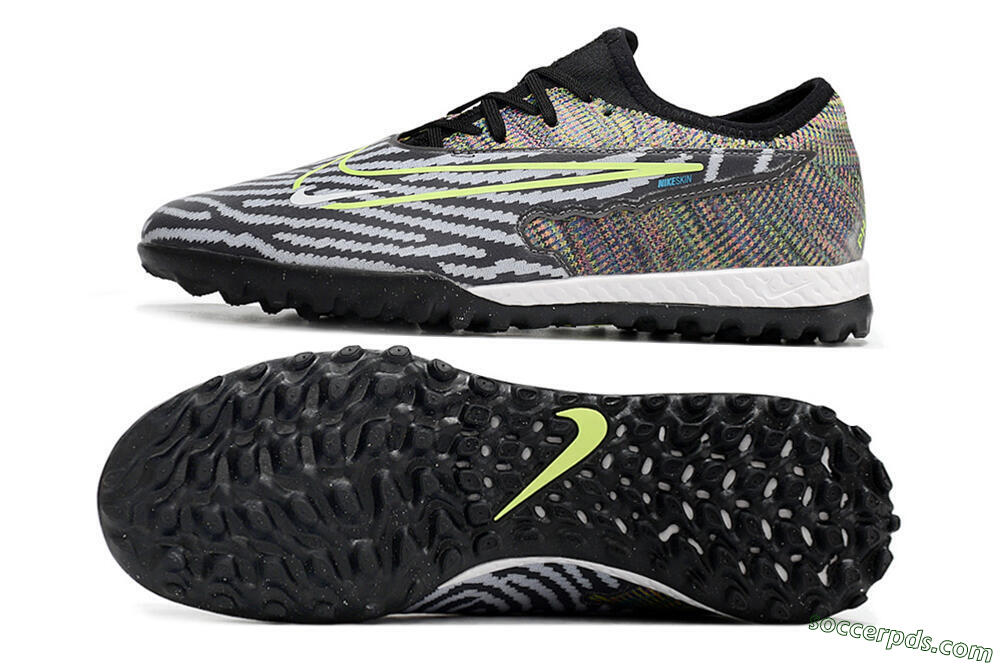 Nike React Phantom GX Pro TF Low-Tops Football Shoes - Black/Grey/Yellow 0