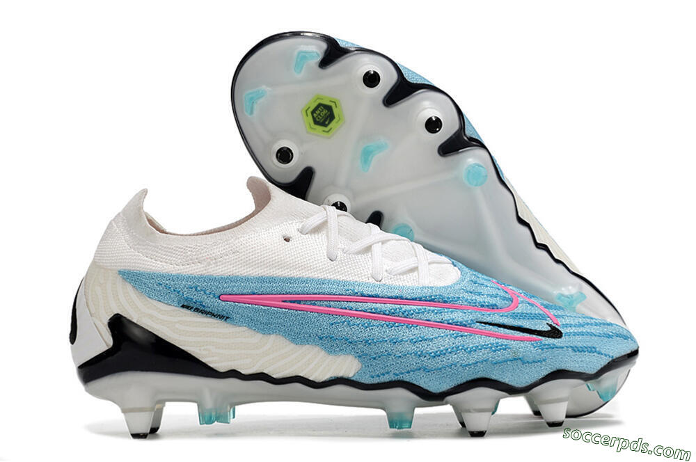 Nike Phantom GX Elite SG Low-Tops Football Boots - Blue/White/Pink 1