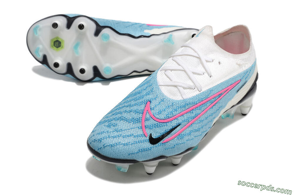 Nike Phantom GX Elite SG Low-Tops Football Boots - Blue/White/Pink 3