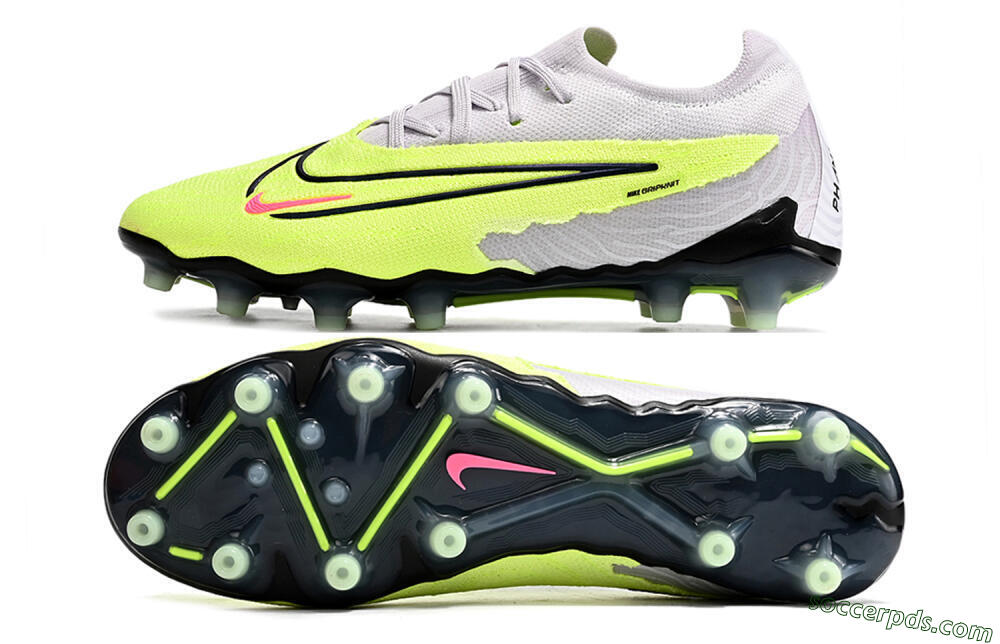 Nike Phantom GX Elite AG Low-Tops Football Boots - Grey/Yellow/Black 0