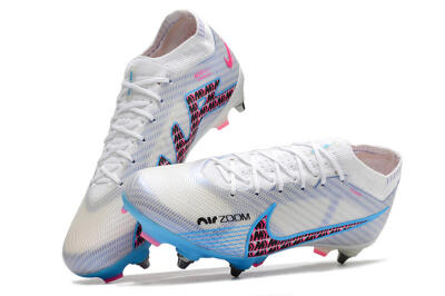Nike Air Zoom Mercurial Vapor 15 Elite FG Low-Tops Football Boots - White/Grey/Blue