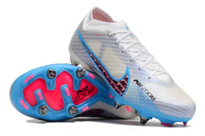 Nike Air Zoom Mercurial Vapor 15 Elite FG Low-Tops Football Boots - White/Grey/Blue