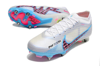 Nike Air Zoom Mercurial Vapor 15 Elite FG Low-Tops Football Boots - White/Grey/Blue
