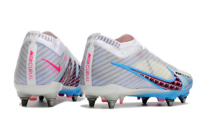 Nike Air Zoom Mercurial Vapor 15 Elite FG Low-Tops Football Boots - White/Grey/Blue