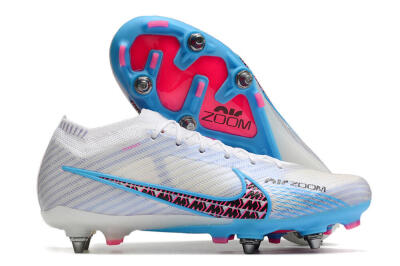 Nike Air Zoom Mercurial Vapor 15 Elite FG Low-Tops Football Boots - White/Grey/Blue
