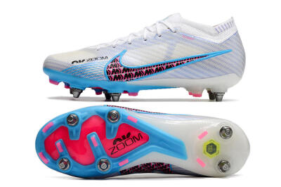 Nike Air Zoom Mercurial Vapor 15 Elite FG Low-Tops Football Boots - White/Grey/Blue