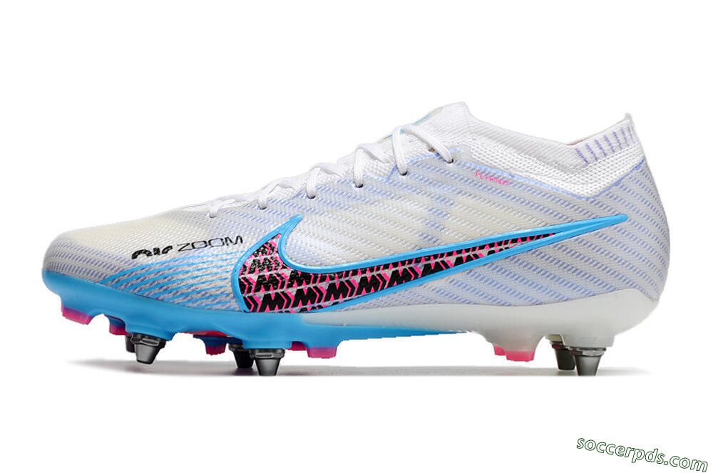 Nike Air Zoom Mercurial Vapor 15 Elite FG Low-Tops Football Boots - White/Grey/Blue 2