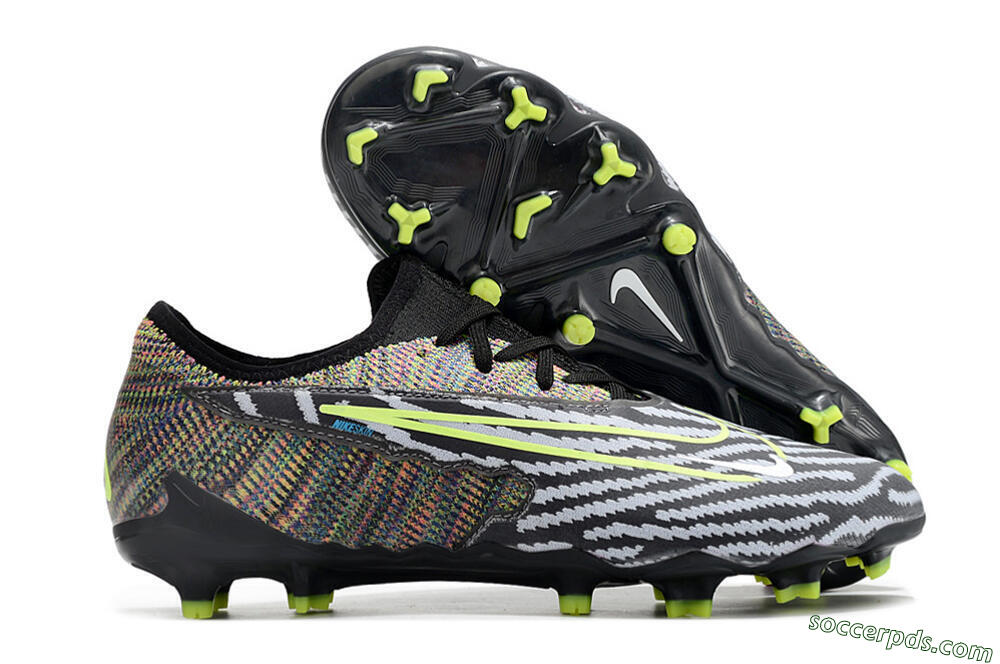 Nike React Phantom GX Academy FG Low-Tops Football Boots - Grey/Black/Yellow 1