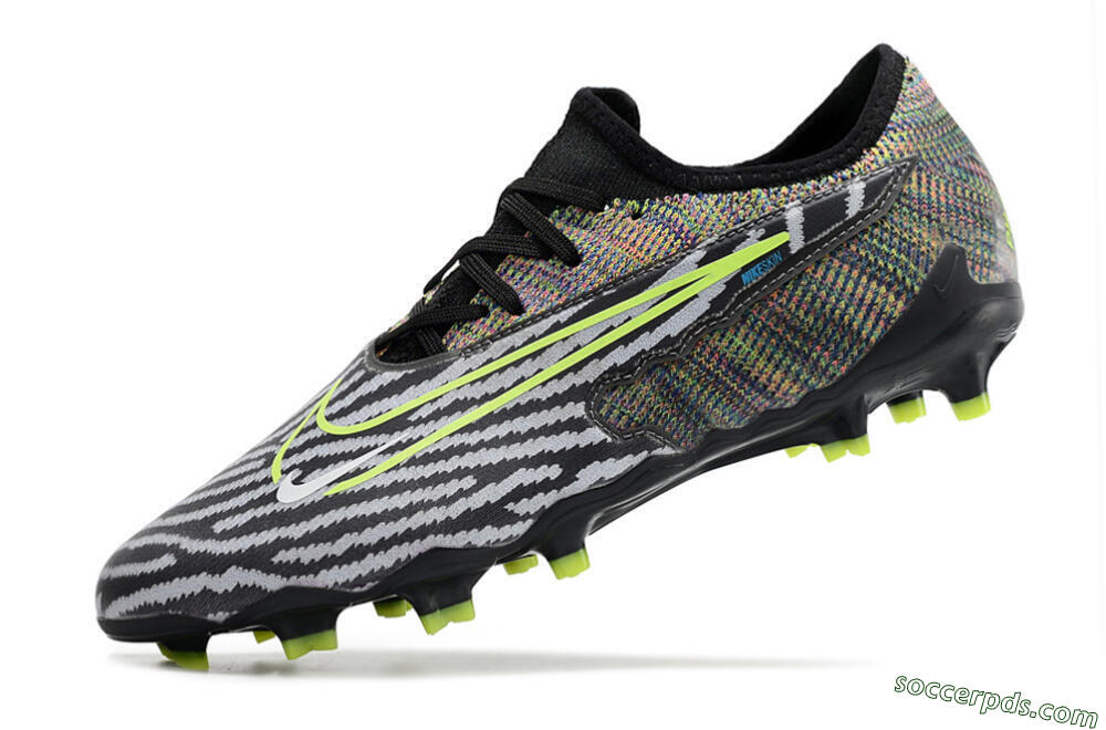 Nike React Phantom GX Academy FG Low-Tops Football Boots - Grey/Black/Yellow 5