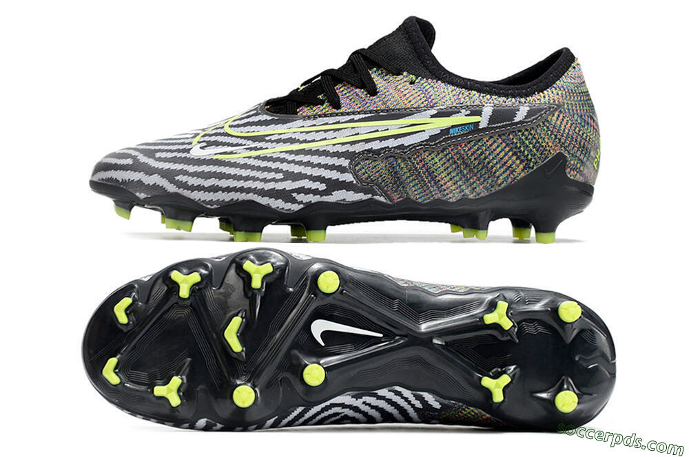 Nike React Phantom GX Academy FG Low-Tops Football Boots - Grey/Black/Yellow 0