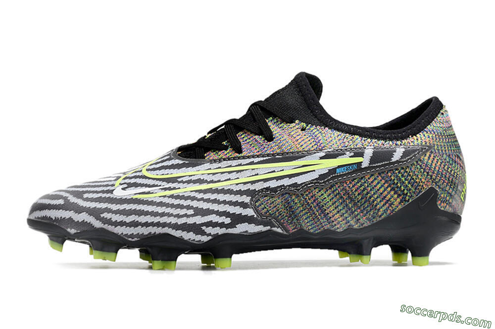 Nike React Phantom GX Academy FG Low-Tops Football Boots - Grey/Black/Yellow 2