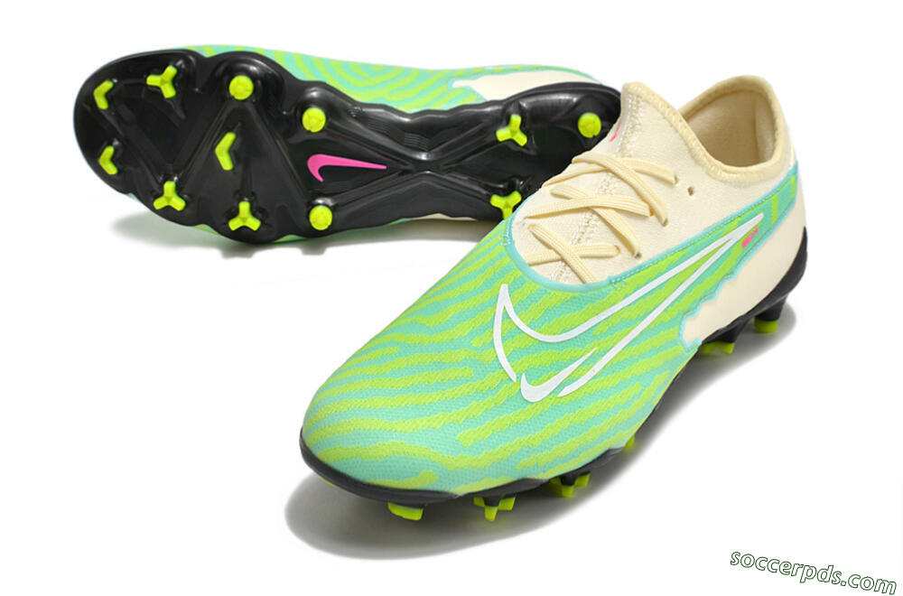 Nike React Phantom GX Academy FG Low-Tops Football Boots - Green/Beige/Black 3